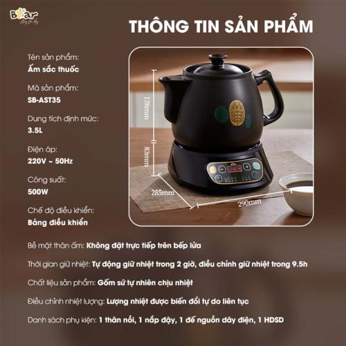 Ấm Sắc Thuốc 3 5L Bear SB-AST35