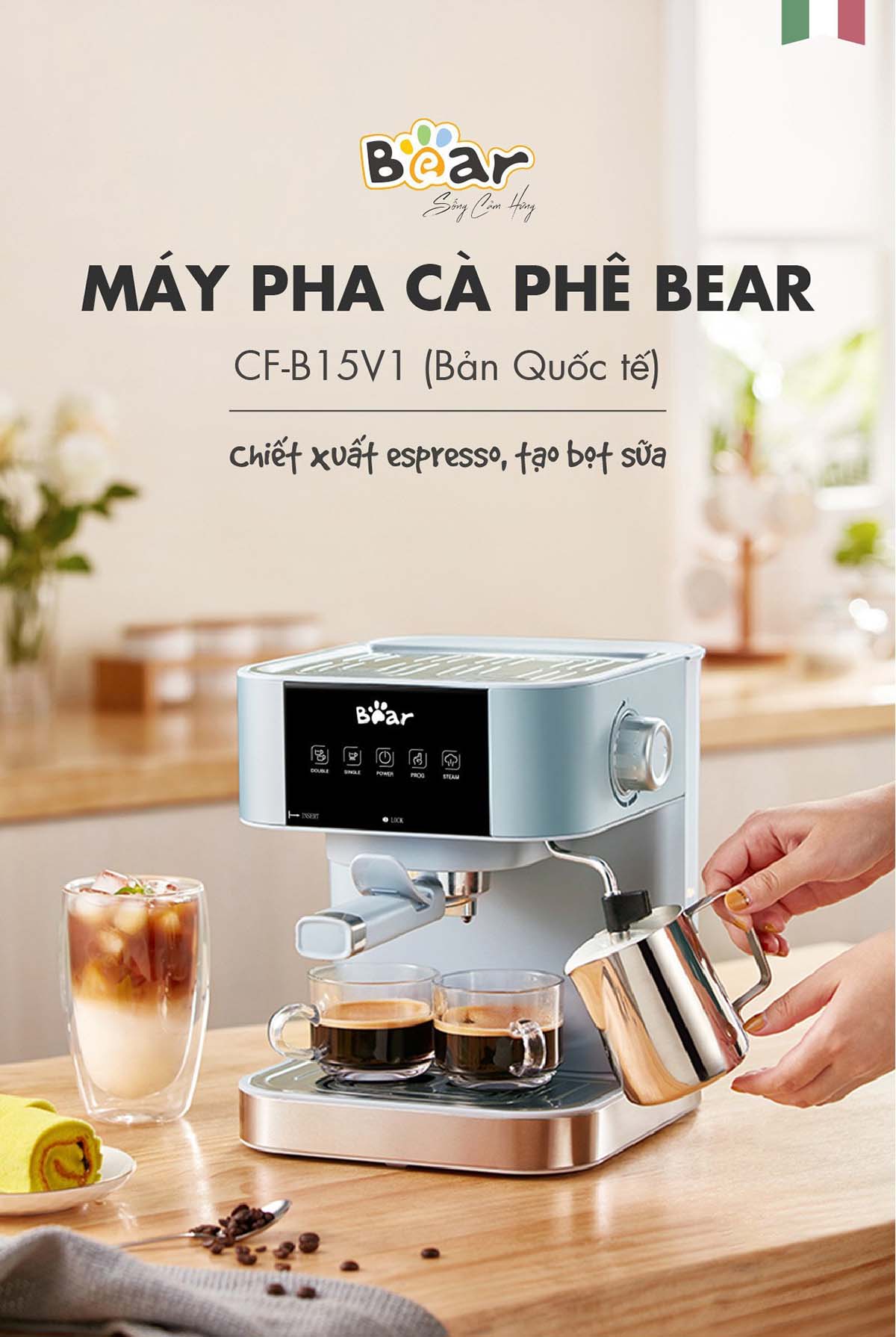 Máy pha cà phê tự động Bear CF- B15V1