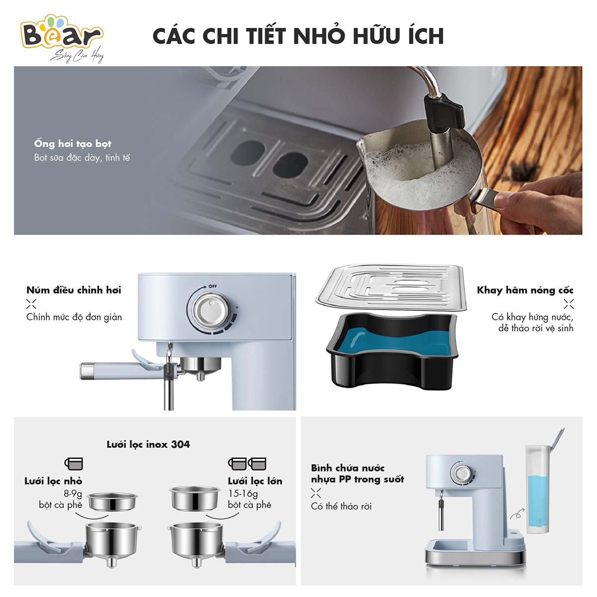 Máy pha cà phê tự động Bear CF- B15V1