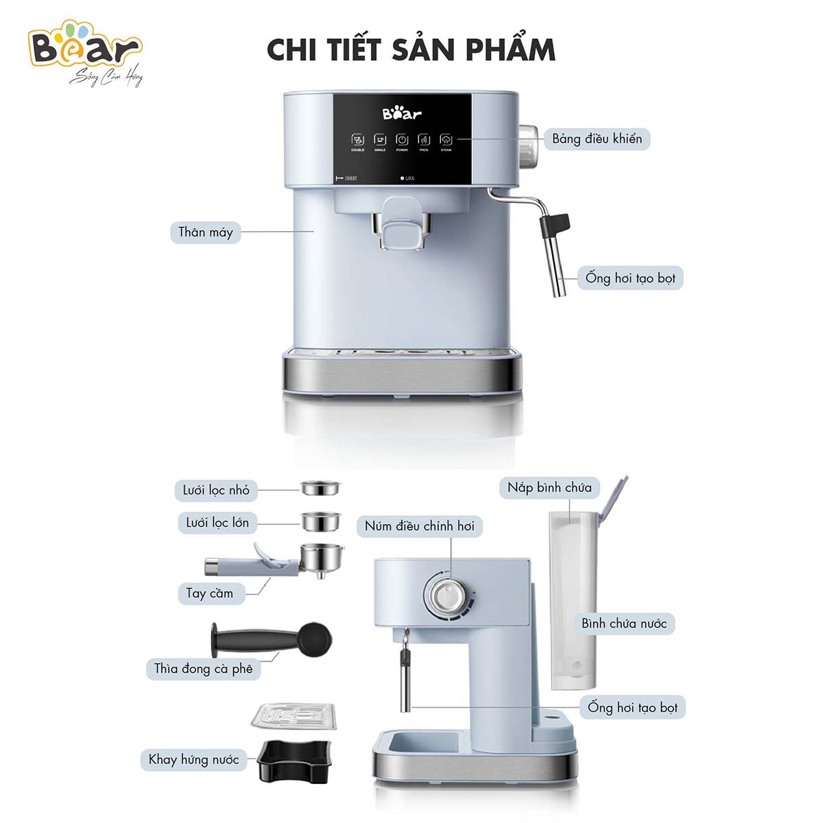 Máy pha cà phê tự động Bear CF- B15V1
