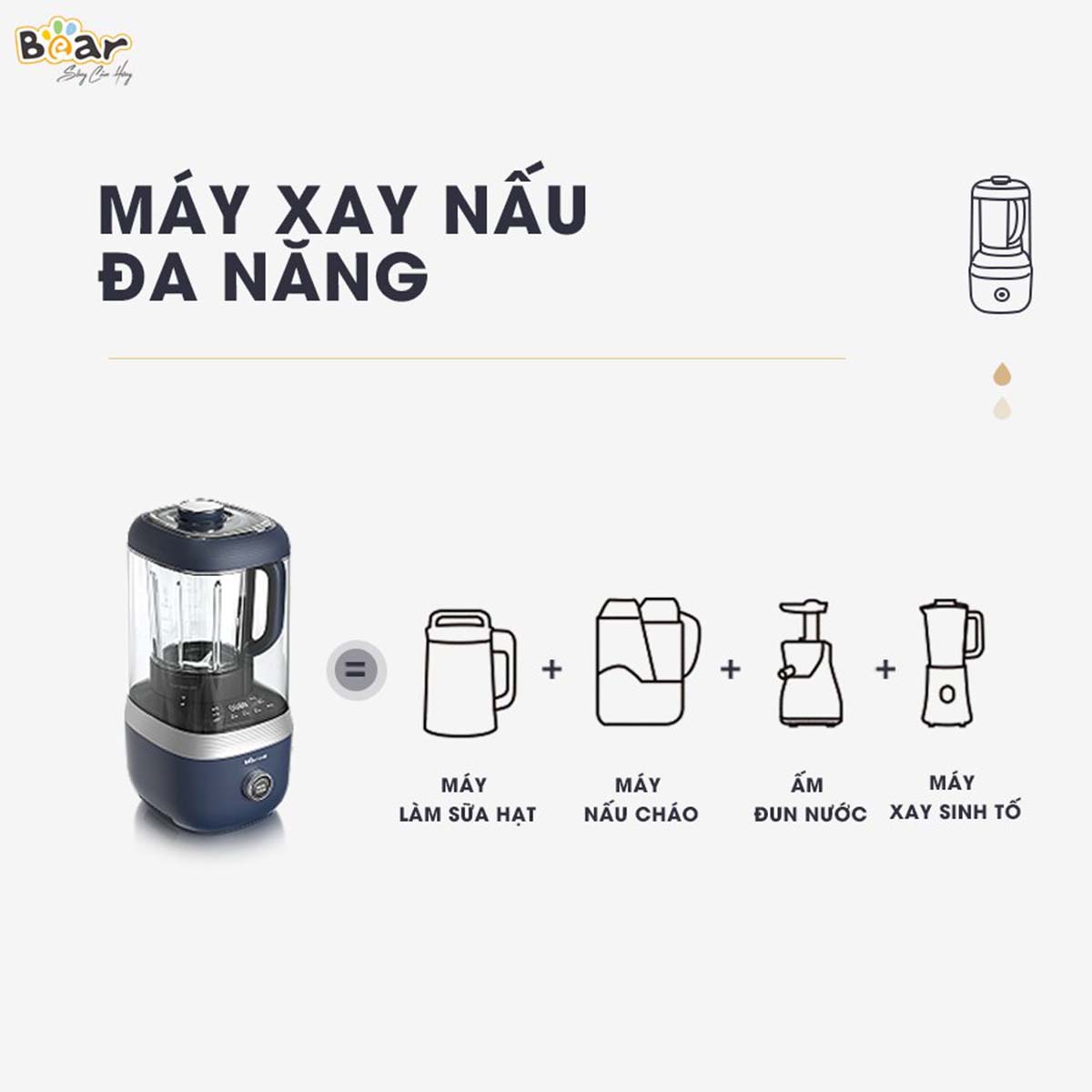 Máy xay nấu sữa hạt 9 chức năng Bear PBJ-B06S2