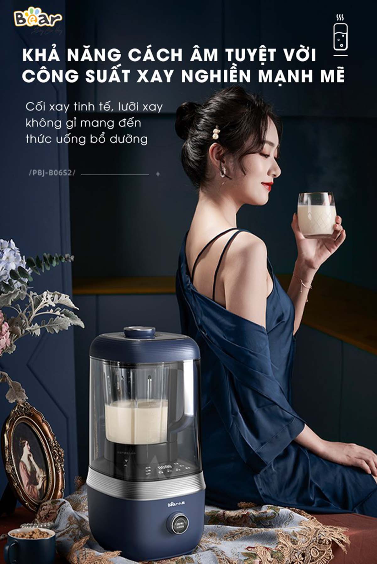 Máy xay nấu sữa hạt 9 chức năng Bear PBJ-B06S2