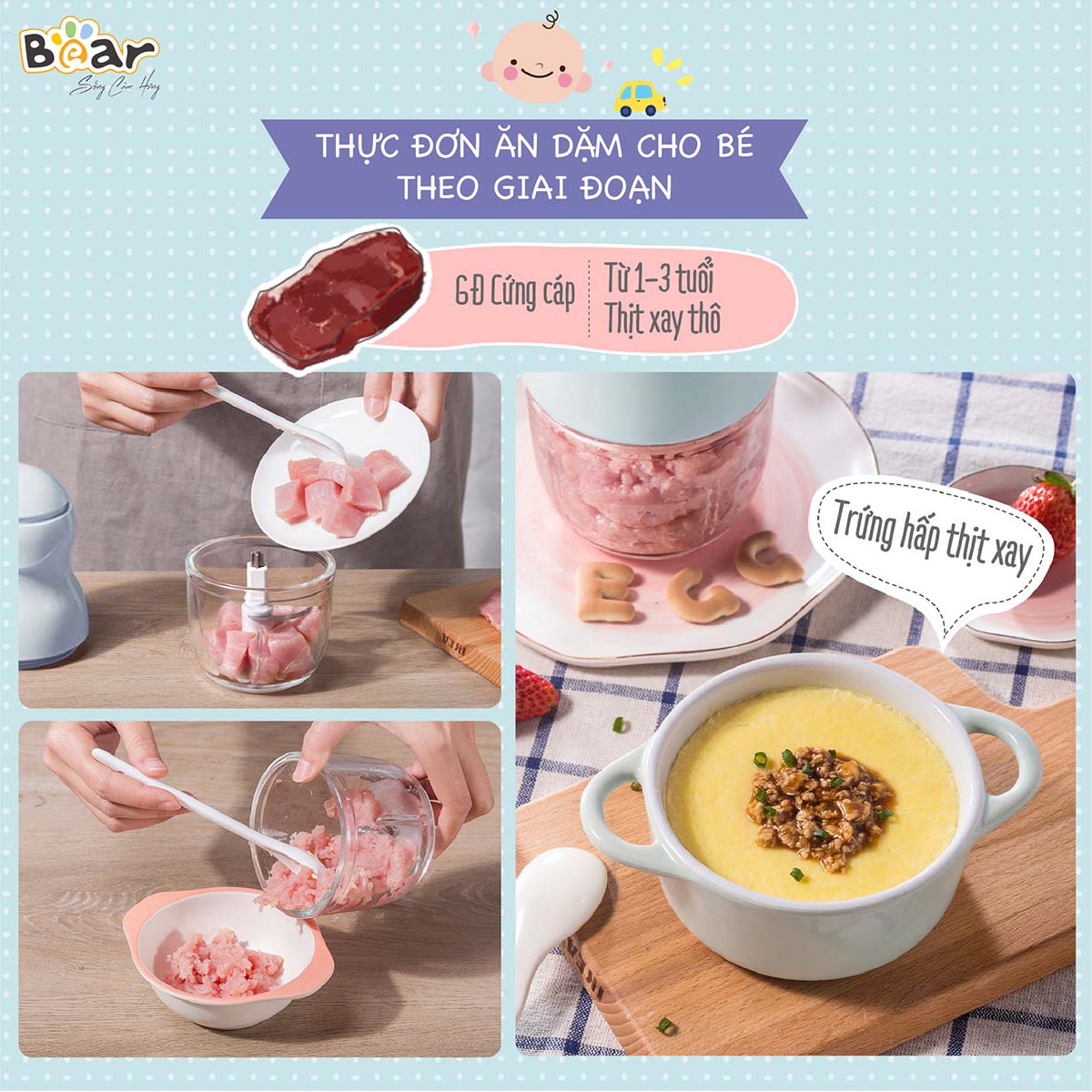Máy xay ăn dặm Bear 0 3L GR-B03V2