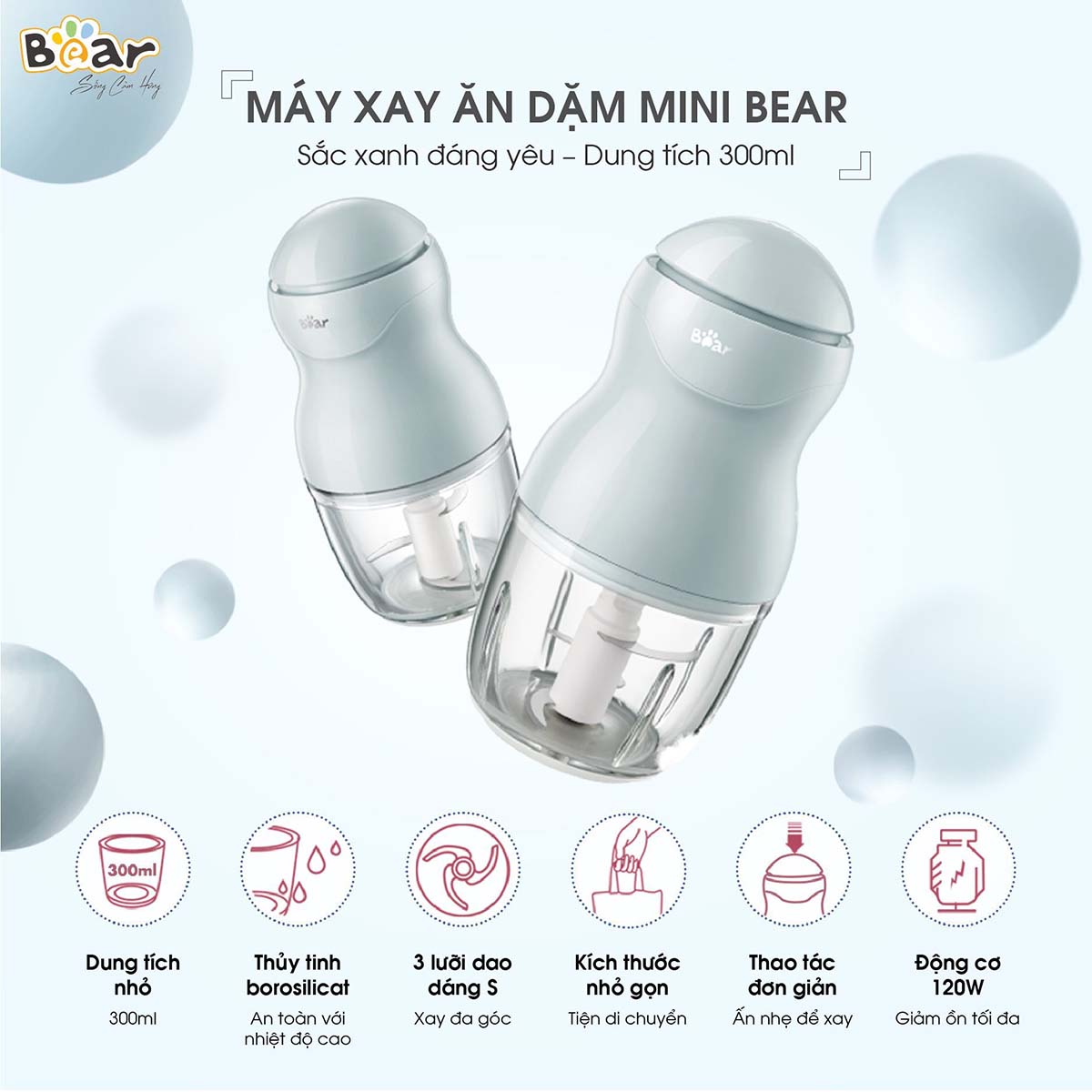 Máy xay ăn dặm Bear 0 3L GR-B03V2