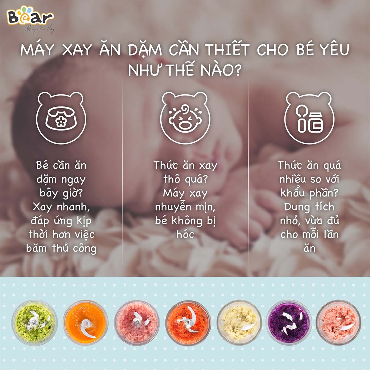 Máy xay ăn dặm Bear 0 3L GR-B03V2