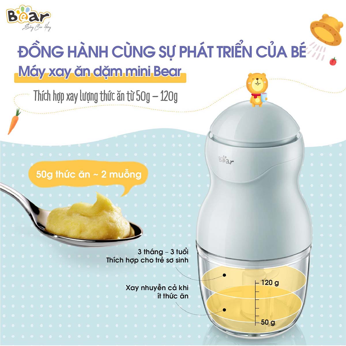 Máy xay ăn dặm Bear 0 3L GR-B03V2