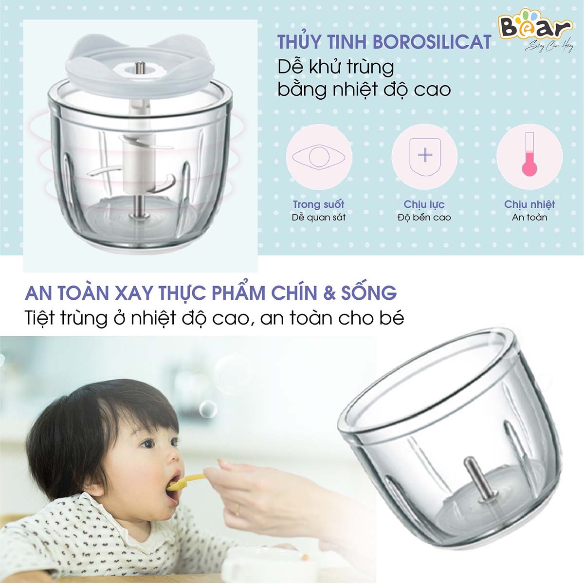 Máy xay ăn dặm Bear 0 3L GR-B03V2
