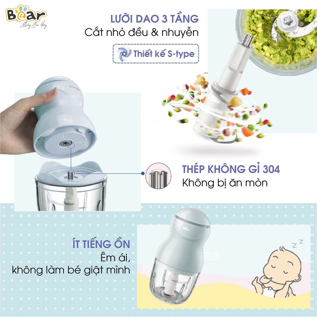 Máy xay ăn dặm Bear 0 3L GR-B03V2