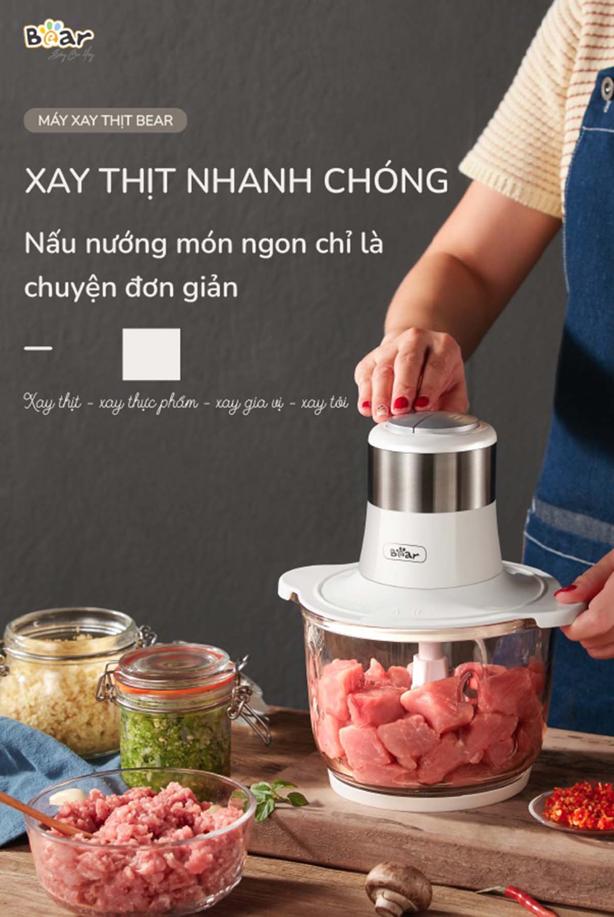 Máy xay thịt Bear SB-MA02L