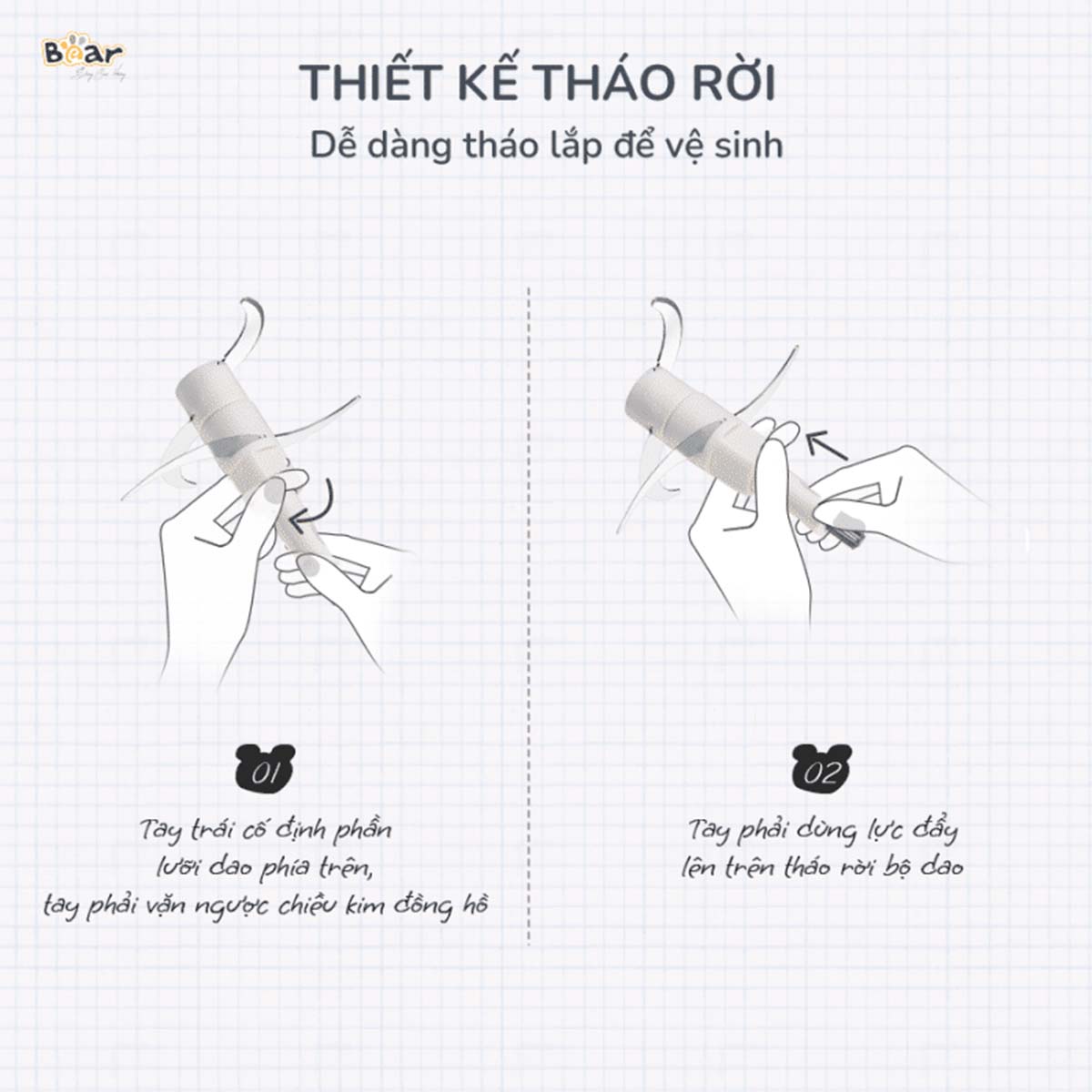 Máy xay thịt Bear SB-MA02L