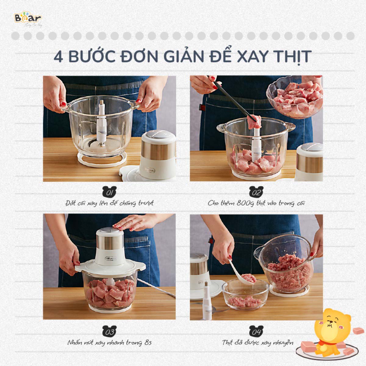 Máy xay thịt Bear SB-MA02L