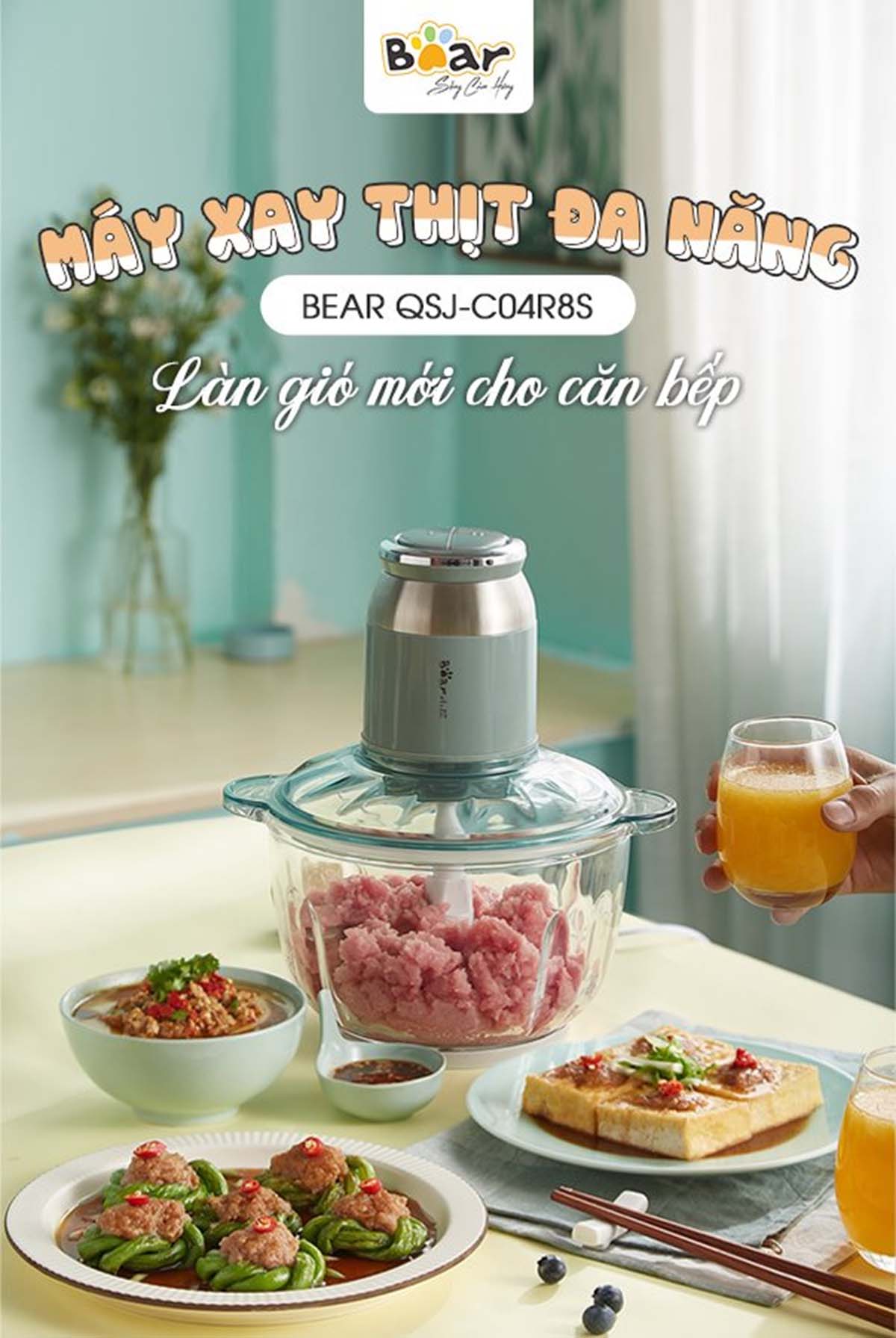 Máy xay đa năng 2 5L Bear QSJ-C04R8S