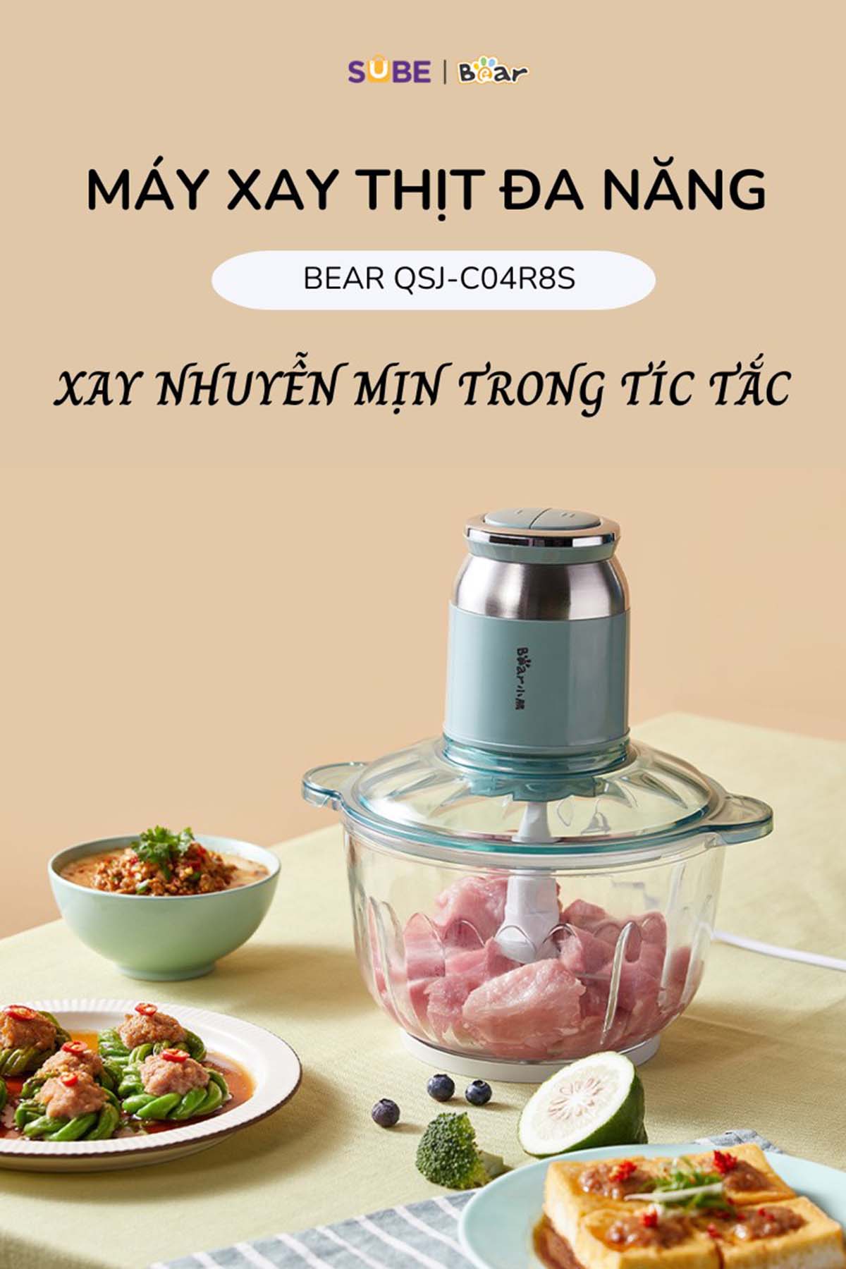 Máy xay đa năng 2 5L Bear QSJ-C04R8S